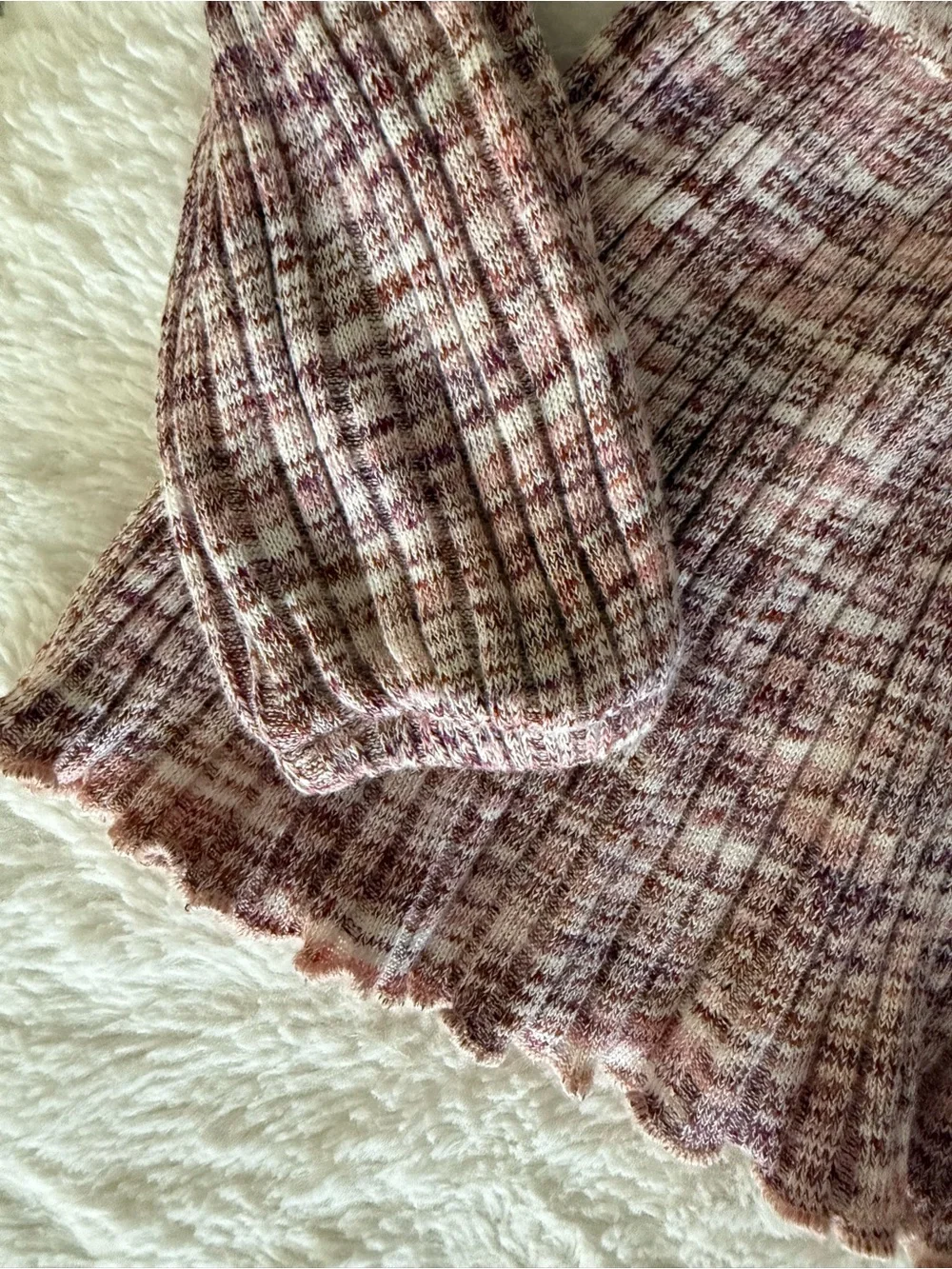Old Navy Girls Pink Marled Ribbed Pajama Set